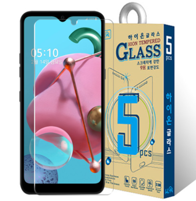 LG Q51 액정보호 강화유리 9H글라스 5매 Q510